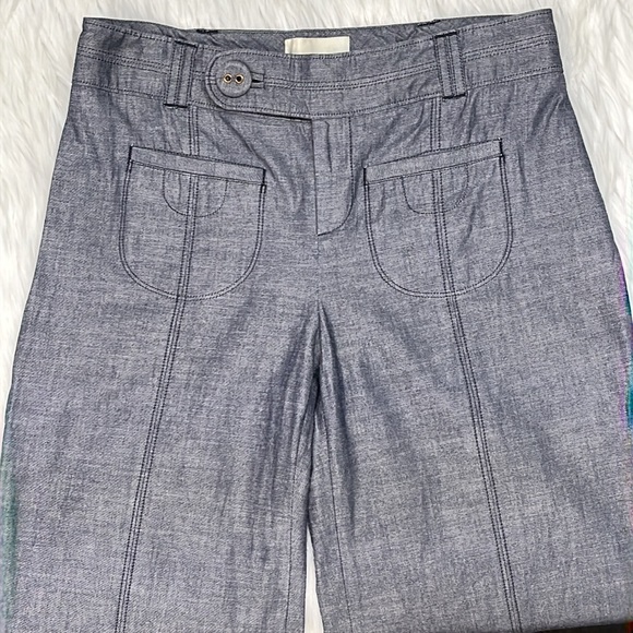 Anthropologie Elevenese 100% cotton blue wide pant Sz 2 - Picture 6 of 8